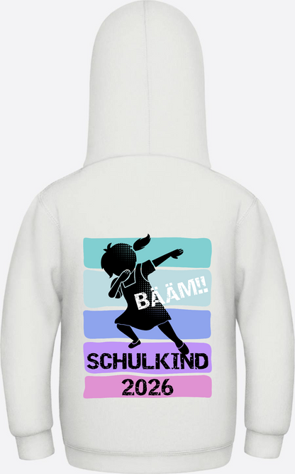 Mädchen Hoodie Schulkind 2026 Bääm! – Geschenk Einschulung - Ash