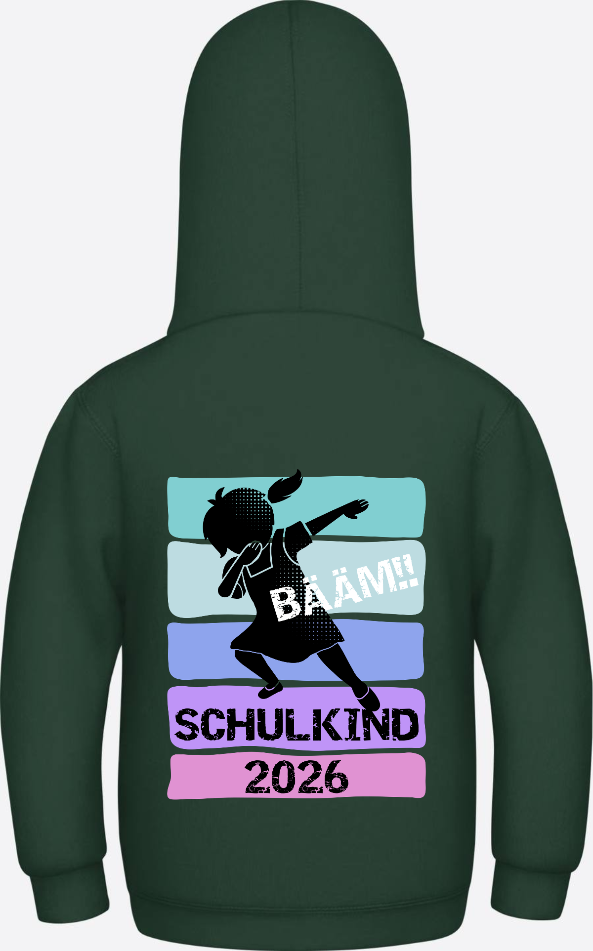 Mädchen Hoodie Schulkind 2026 Bääm! – Geschenk Einschulung - Bottle Green