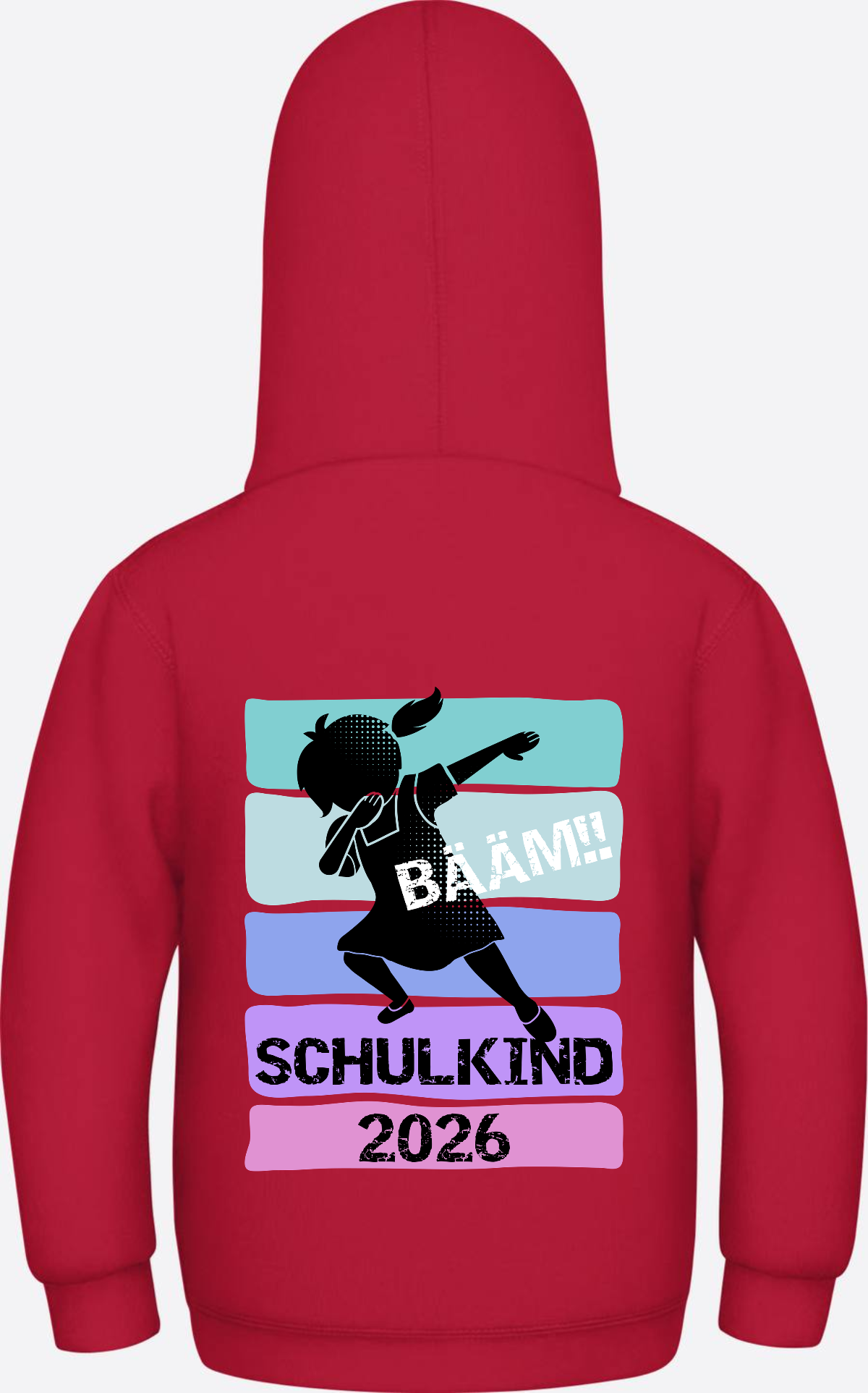 Mädchen Hoodie Schulkind 2026 Bääm! – Geschenk Einschulung - Fire Red
