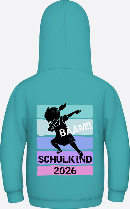 Mädchen Hoodie Schulkind 2026 Bääm! – Geschenk Einschulung - Hawaiian Blue