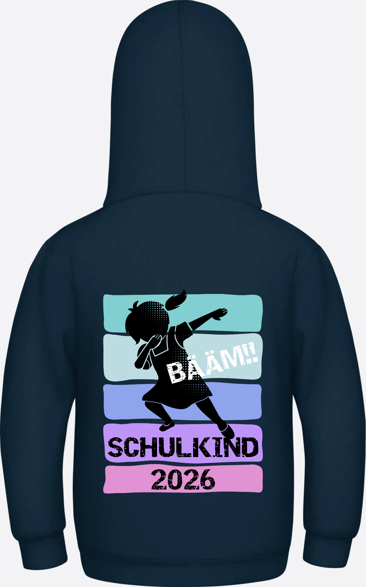 Mädchen Hoodie Schulkind 2026 Bääm! – Geschenk Einschulung - New French Navy