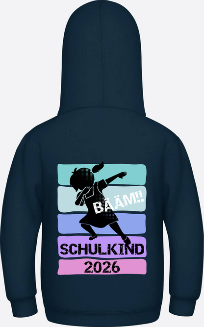 Mädchen Hoodie Schulkind 2026 Bääm! – Geschenk Einschulung - New French Navy