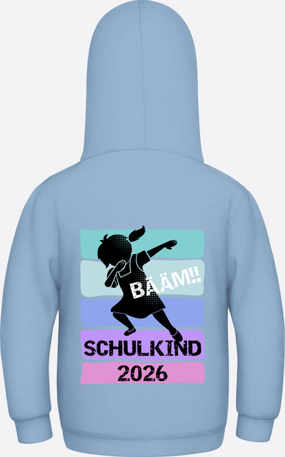 Mädchen Hoodie Schulkind 2026 Bääm! – Geschenk Einschulung - Sky Blue