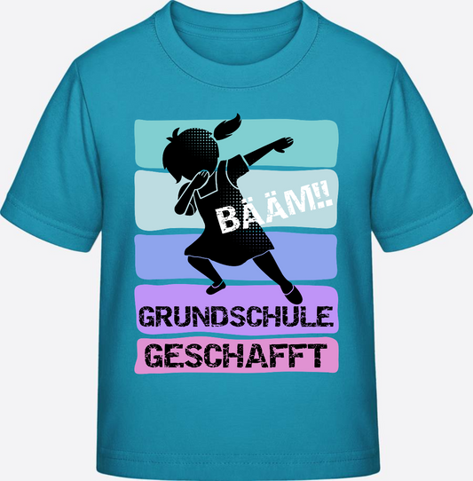 Mädchen T-Shirt Bääm!! Grundschule geschafft mit Wunschname - Swimming Pool