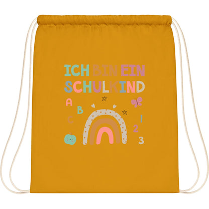 Turnbeutel Einschulung Schulkind – Regenbogen mit ABC & Zahlen