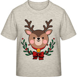Kinder T-Shirt Weihnachten Rentier – Niedliches Kranz-Motiv