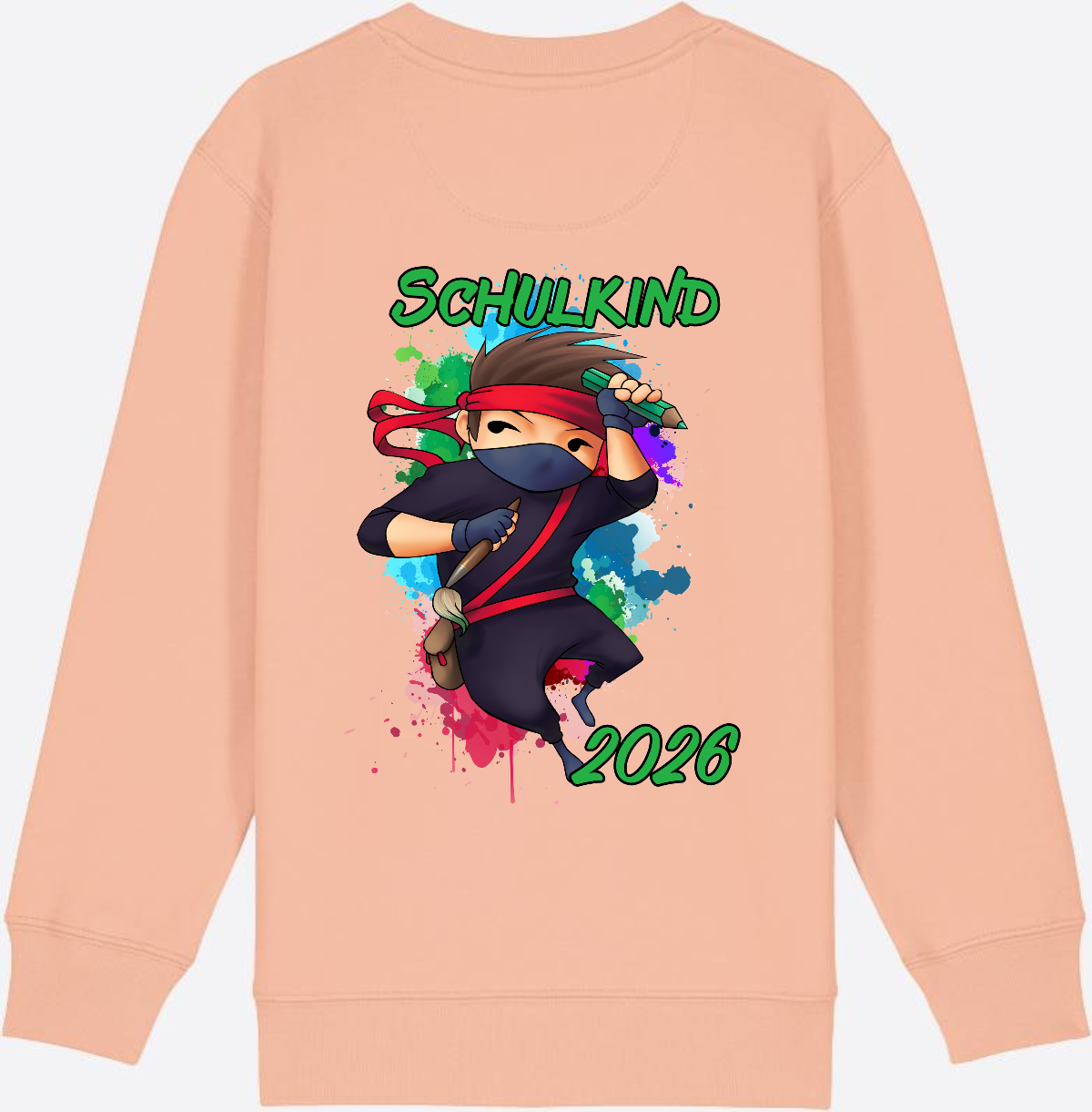 Ninja Sweatshirt zur Einschulung 2026 – Personalisiert mit Namen - Fraiche Peche