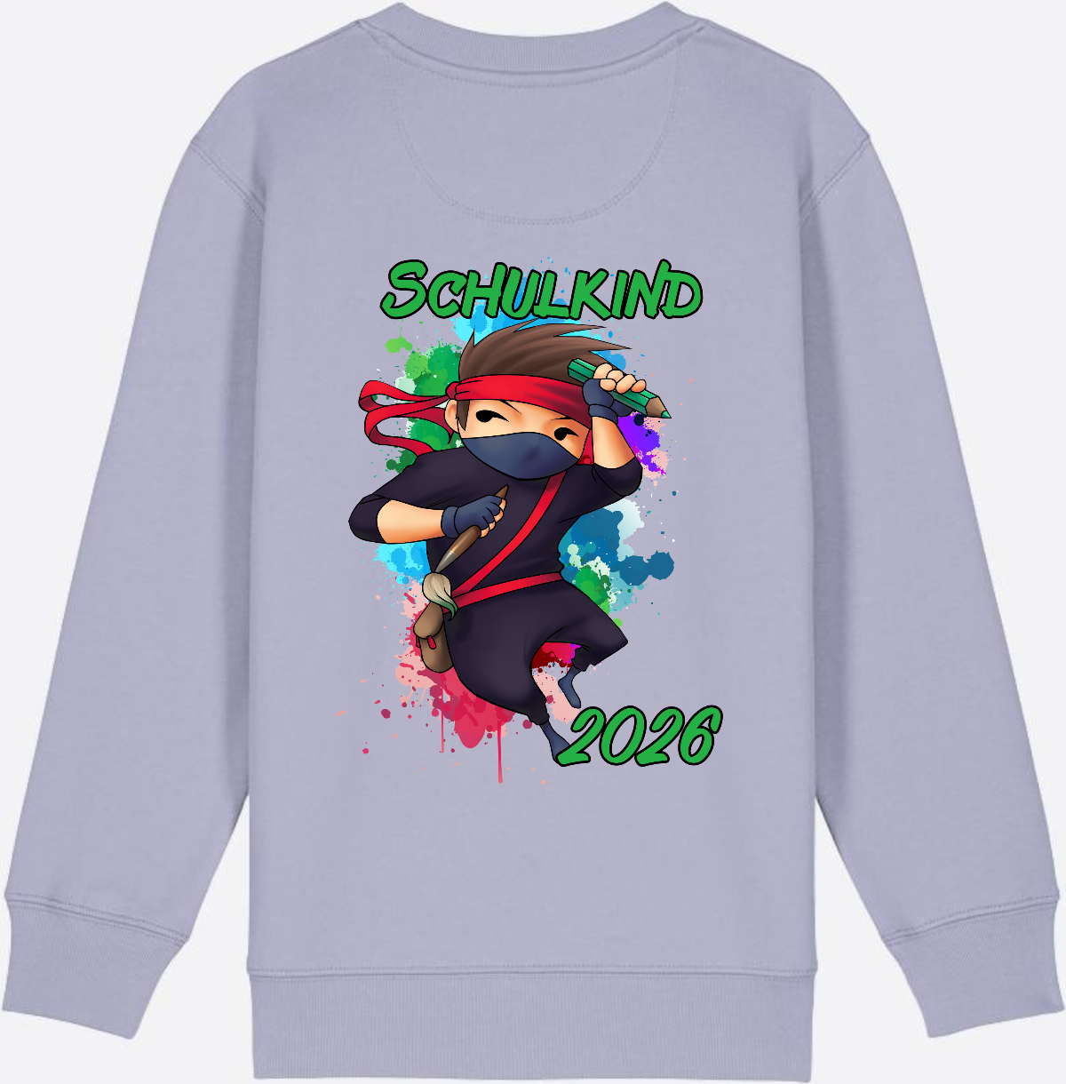 Ninja Sweatshirt zur Einschulung 2026 – Personalisiert mit Namen - Lavender