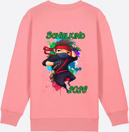 Ninja Sweatshirt zur Einschulung 2026 – Personalisiert mit Namen - Pink Joy