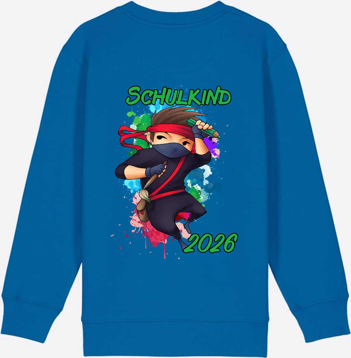 Ninja Sweatshirt zur Einschulung 2026 – Personalisiert mit Namen - Royal Blue