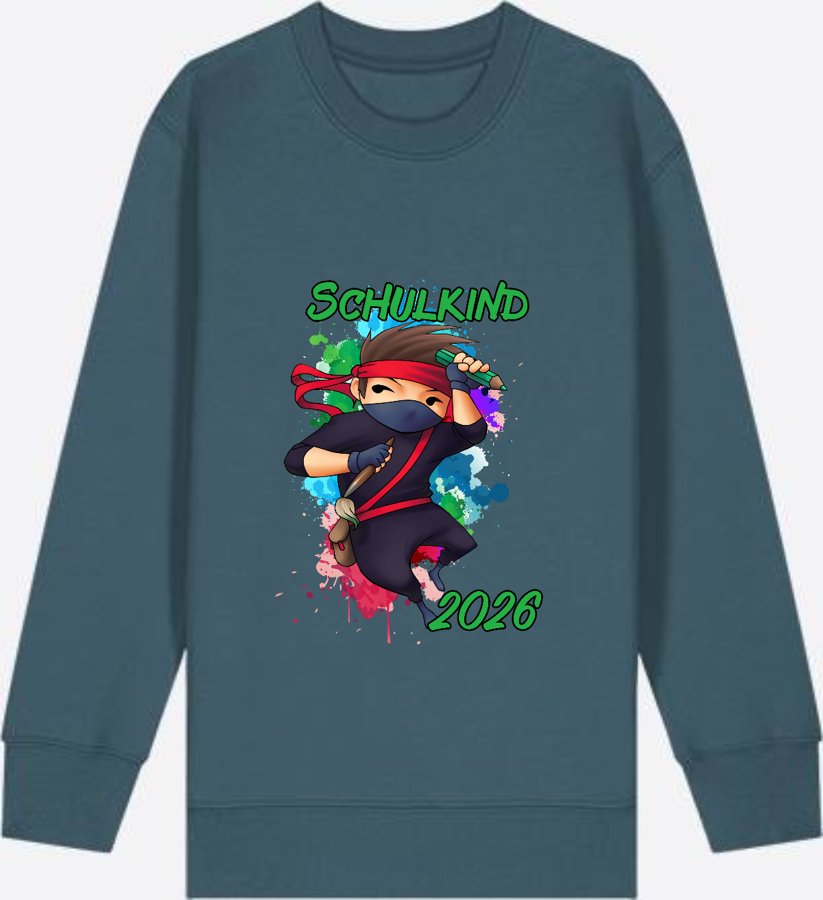 Ninja Sweatshirt zur Einschulung 2026 – Personalisiert mit Namen - Stargazer Herzseite