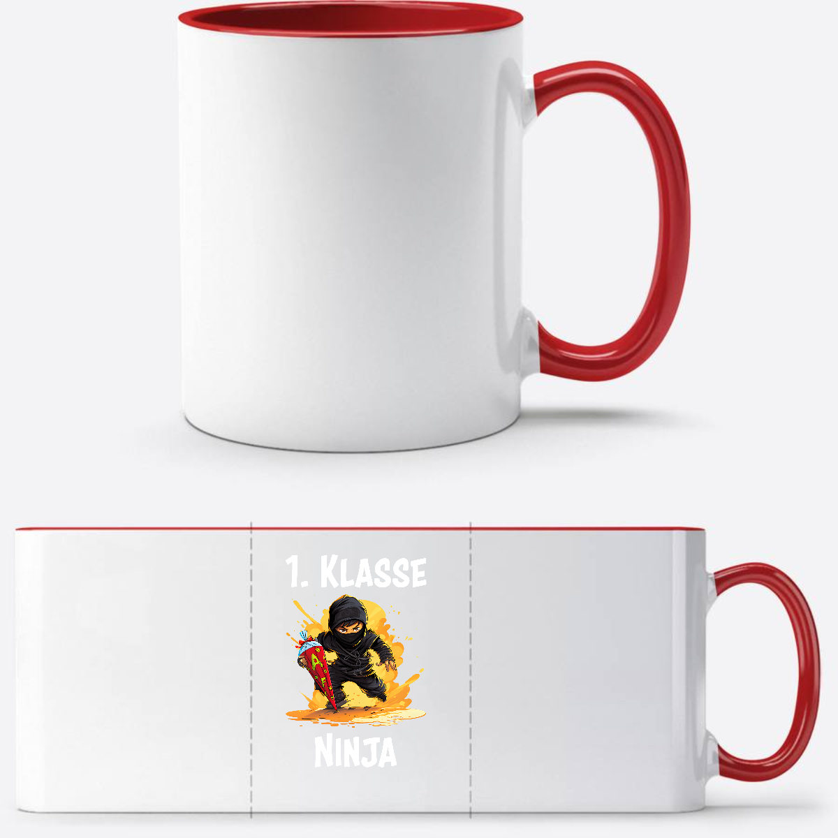 Ninja Tasse Einschulung – Personalisiertes Geschenk 1. Klasse - White/Red
