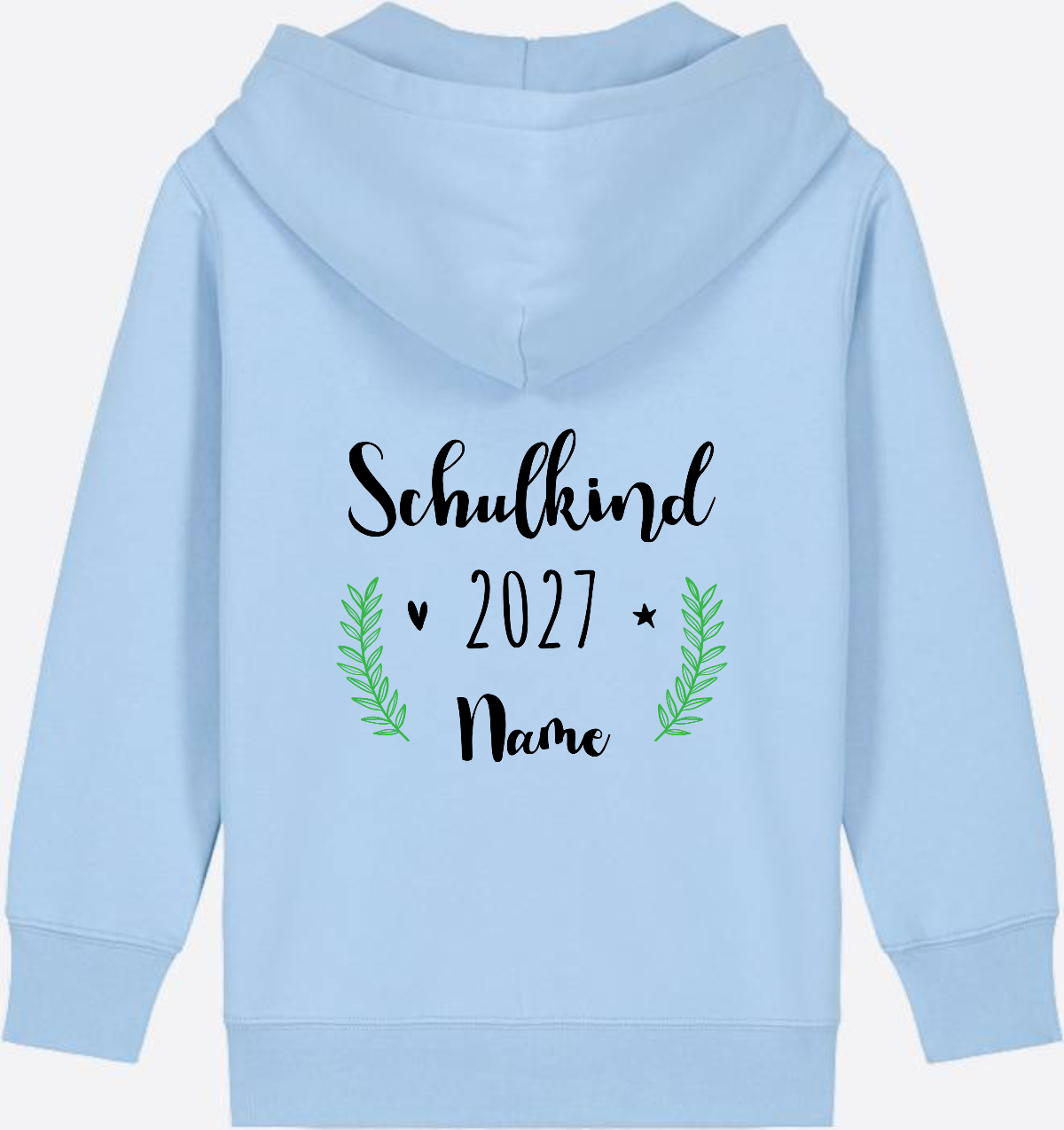 Personaliserter Schulkind Zip-Hoodie mit Wunschnamen - Blue Soul