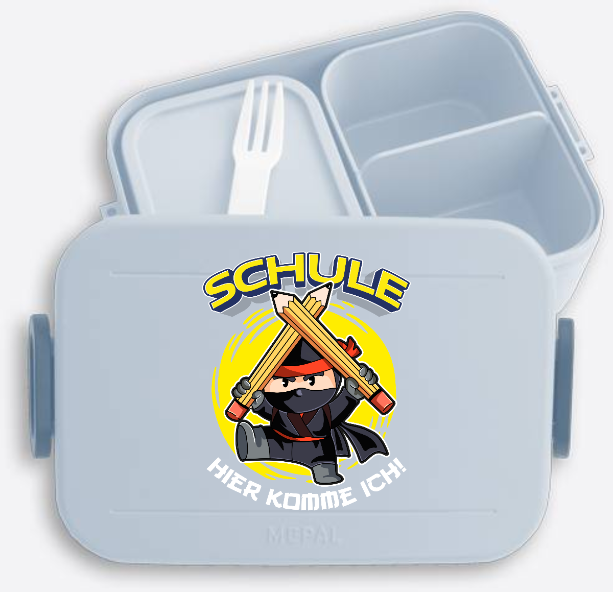 Personalisierte Brotdose Ninja – Schule, ich komme! - Nordic Blue