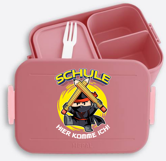 Personalisierte Brotdose Ninja – Schule, ich komme! - Vivid Mauve