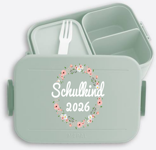 Personalisierte Brotdose Schulkind 2026 mit Wunschnamen - Nordic Sage