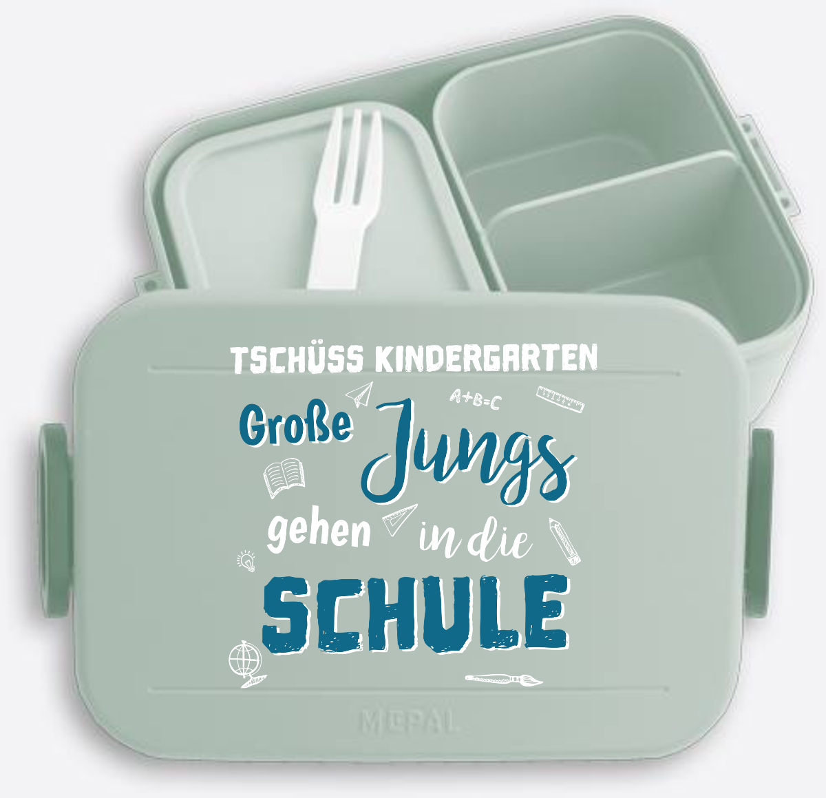 Personalisierte Brotdose – Tschüss Kindergarten Große Jungs - Nordic Sage