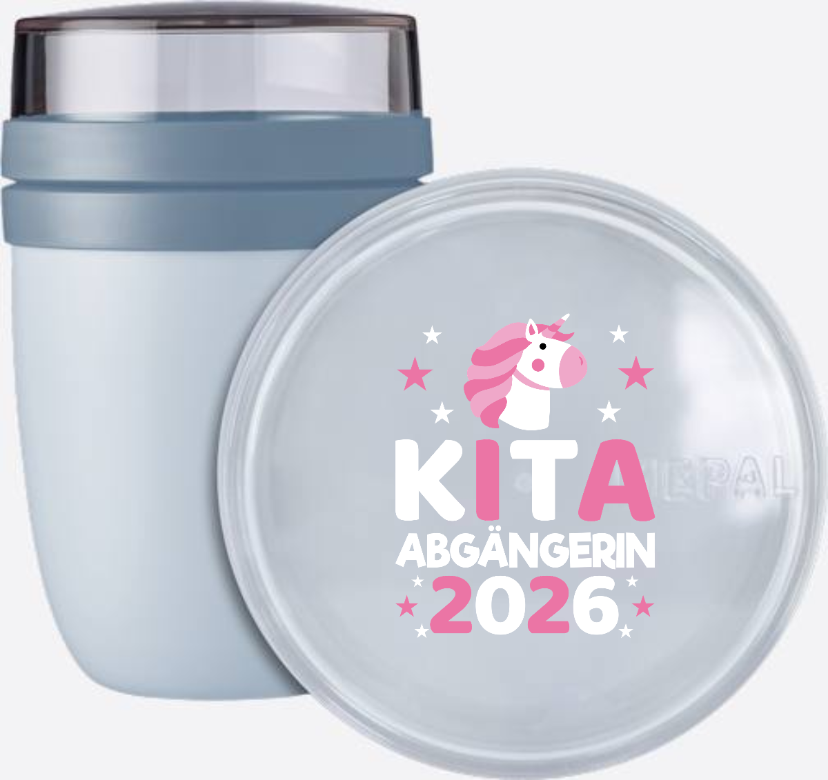 Personalisierte Einhorn Tasse: Kita Abgängerin 2026 - Nordic Blue