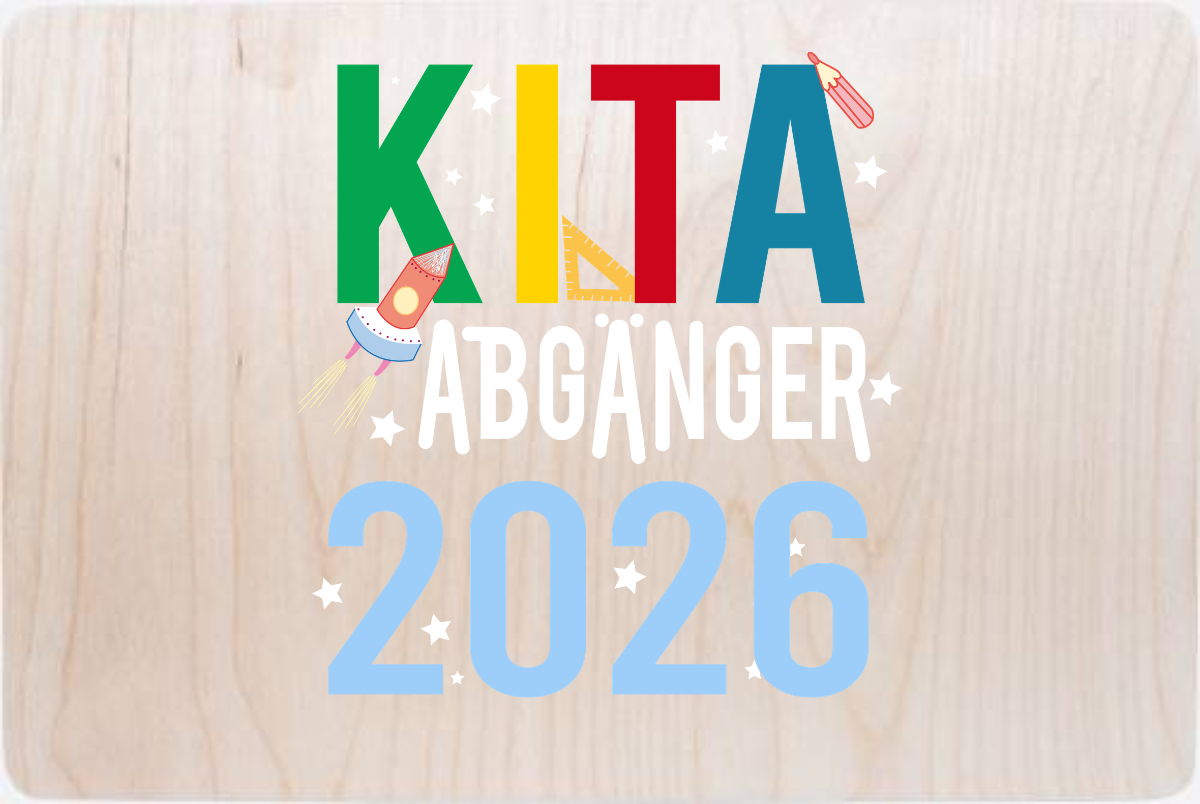 Personalisierte Erinnerungsbox – Kita Abgänger 2026 - Holz
