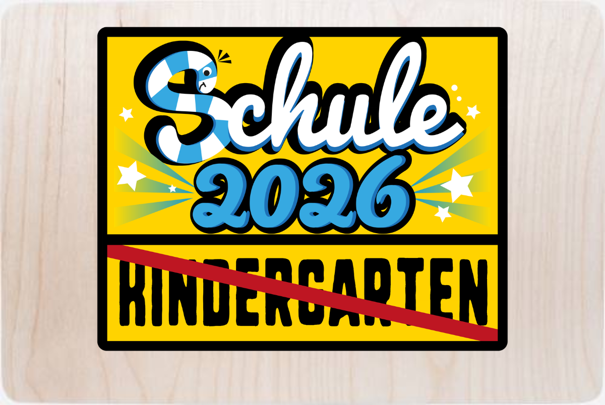 Personalisierte Erinnerungsbox Ortsschild Schule 2026 - Holz