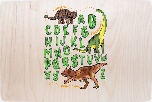 Personalisierte Erinnerungsbox zur Einschulung: Dino-Alphabet - Holz