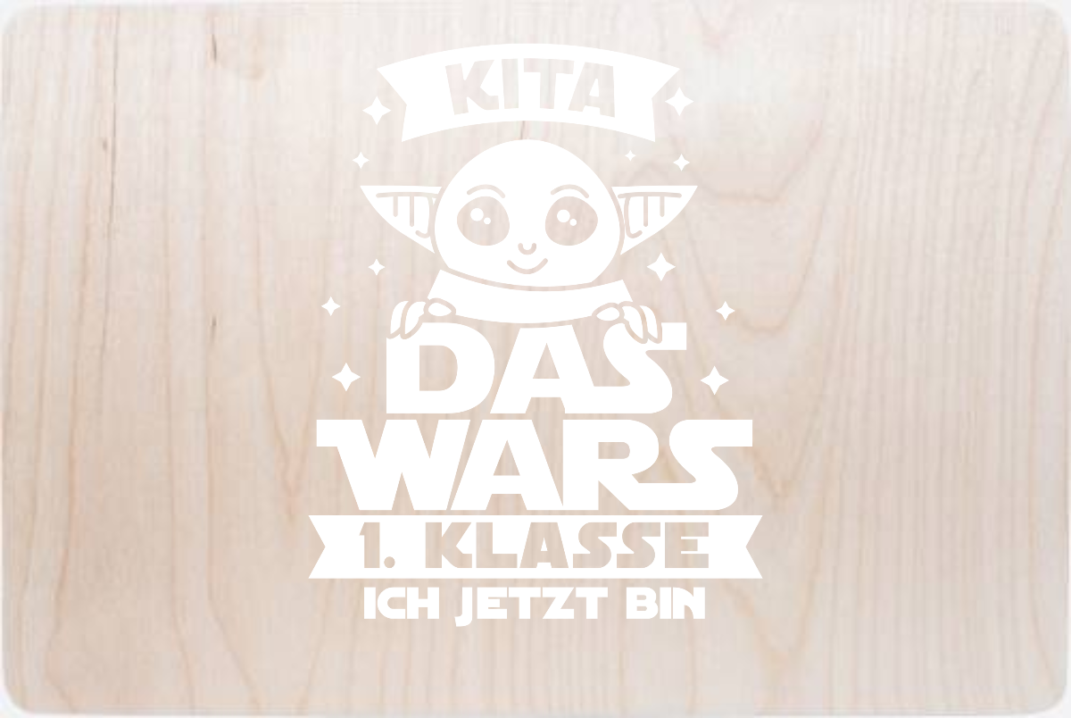 Personalisierte Erinnerungsbox zur Einschulung – Kita Das Wars - Holz