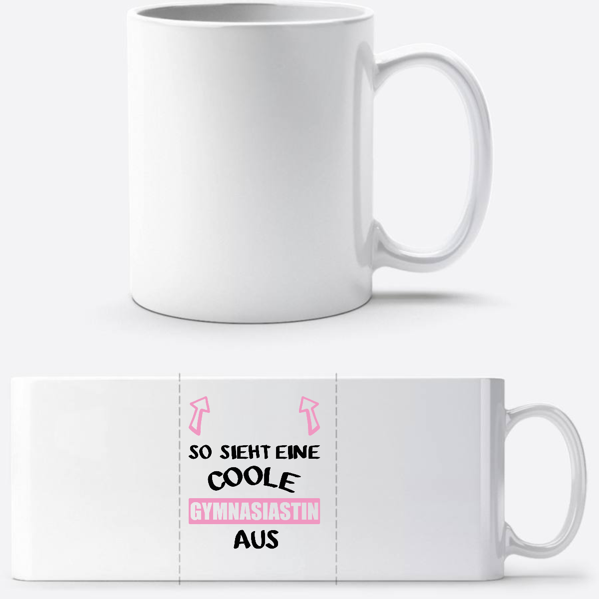 Personalisierte Tasse: Coole Gymnasiastin – Geschenk zum Schulstart - Weiß