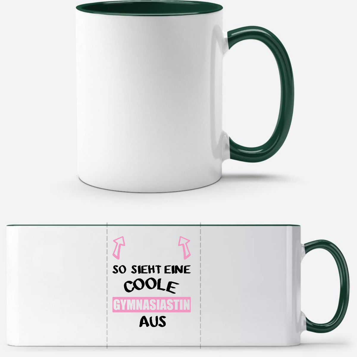 Personalisierte Tasse: Coole Gymnasiastin – Geschenk zum Schulstart - White/Petrol