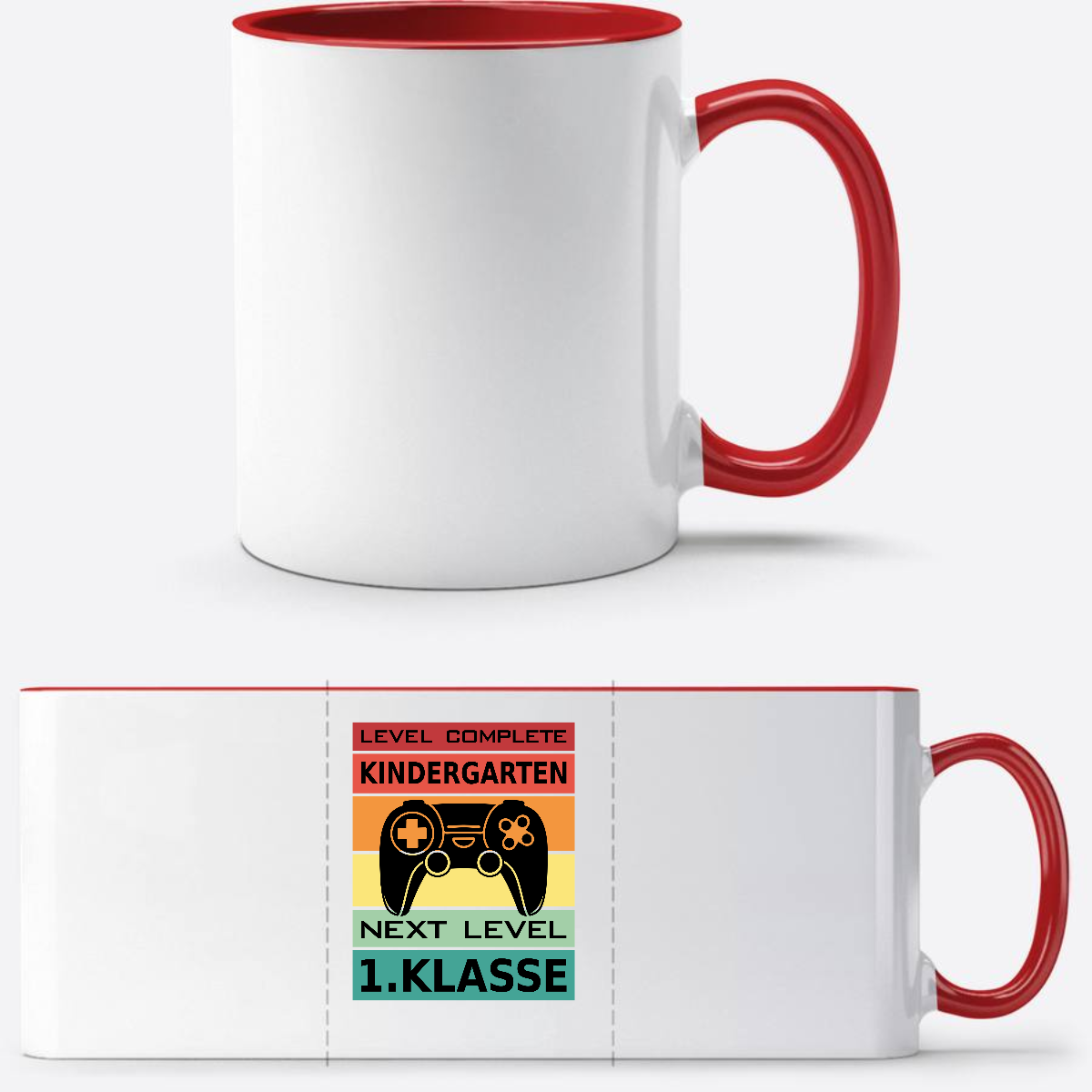 Personalisierte Tasse Einschulung: Next Level 1. Klasse - White/Red