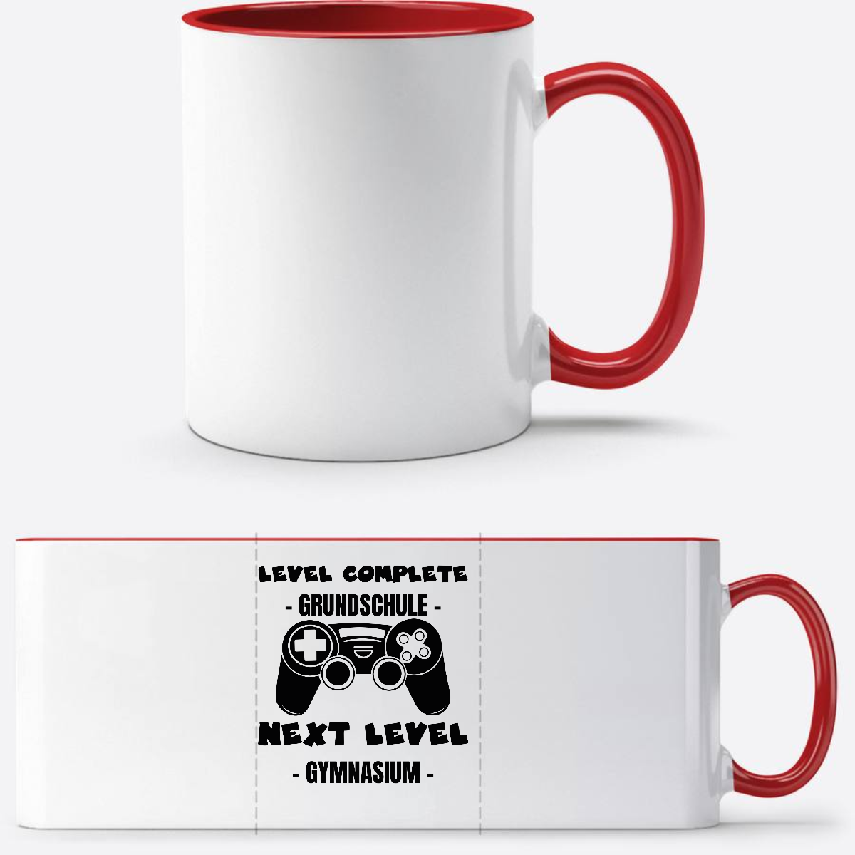 Personalisierte Tasse: Level Complete – Next Level Gymnasium - White/Red