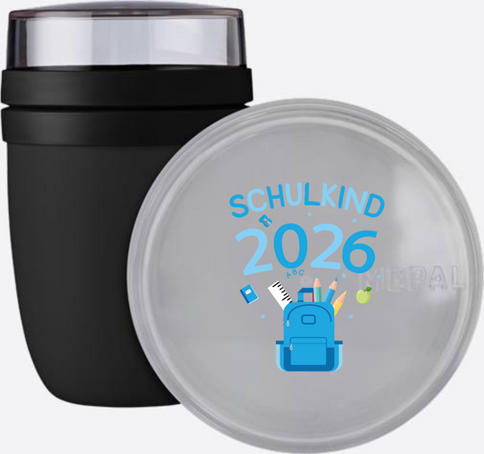 Personalisierte Tasse Schulkind 2026 – Geschenk zur Einschulung - Nordic Black