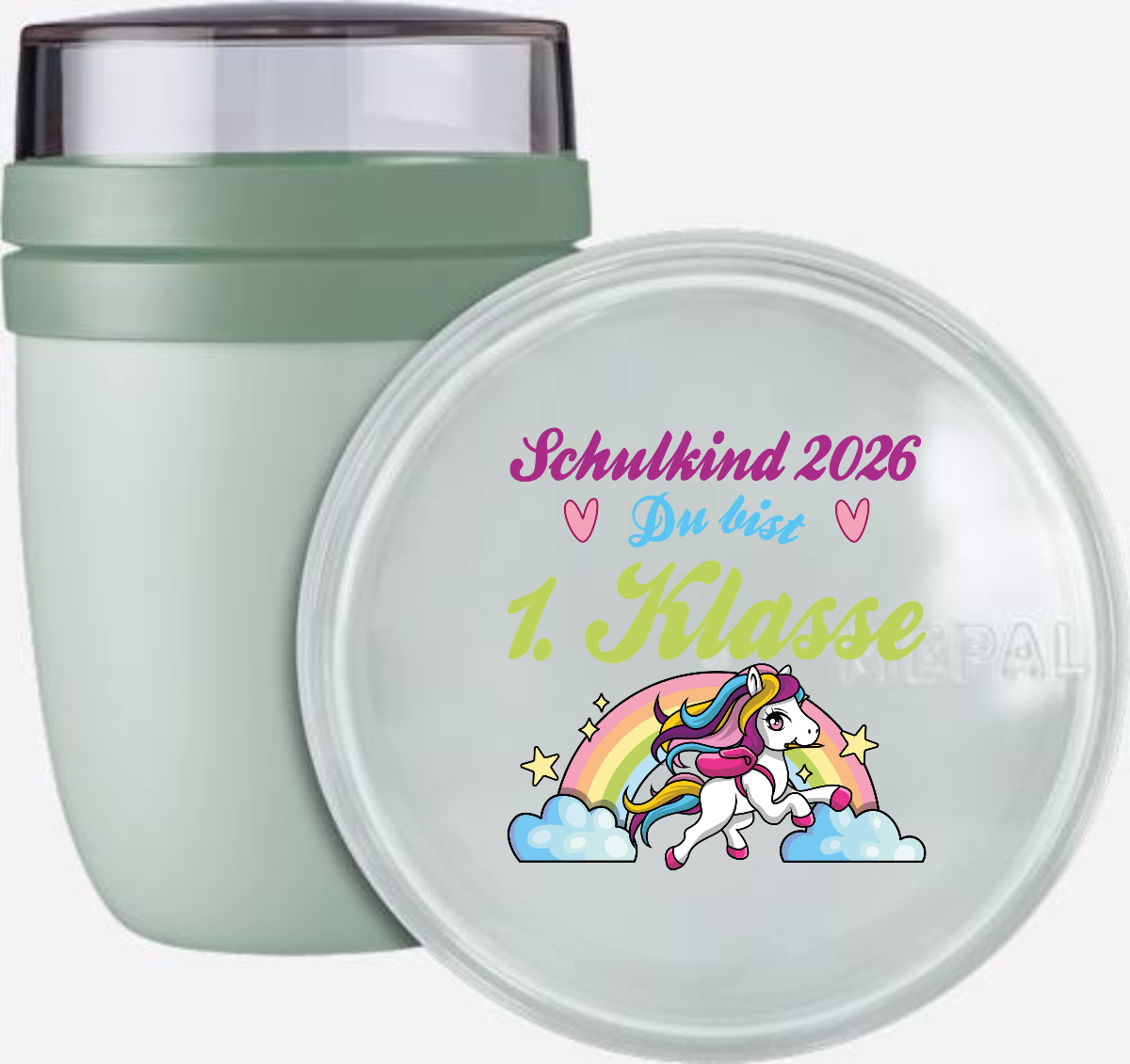 Personalisierte Tasse Schulkind 2026 – Pferd & Regenbogen - Nordic Sage