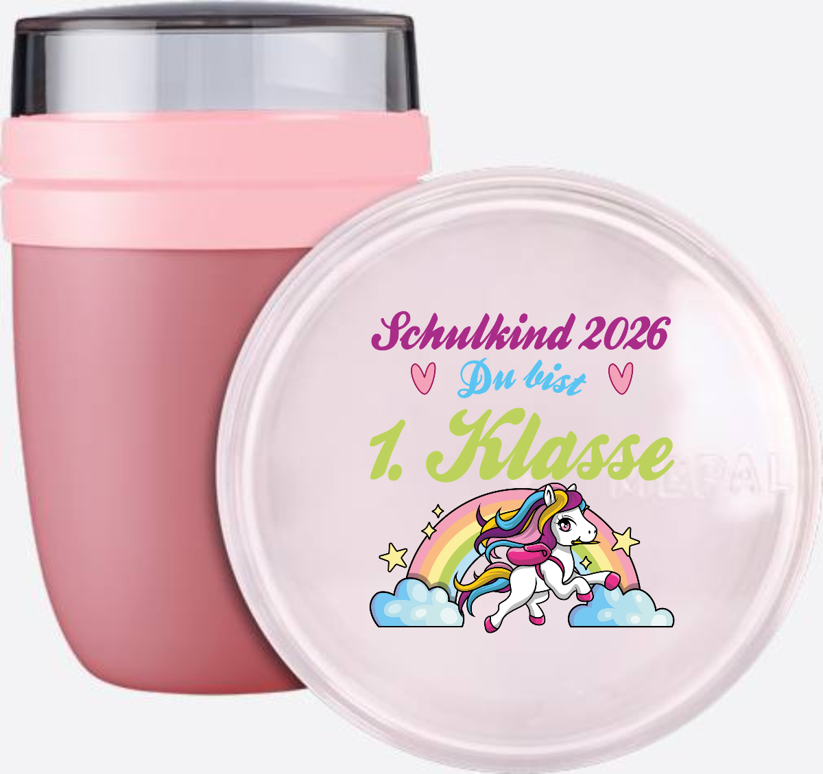 Personalisierte Tasse Schulkind 2026 – Pferd & Regenbogen - Vivid Mauve