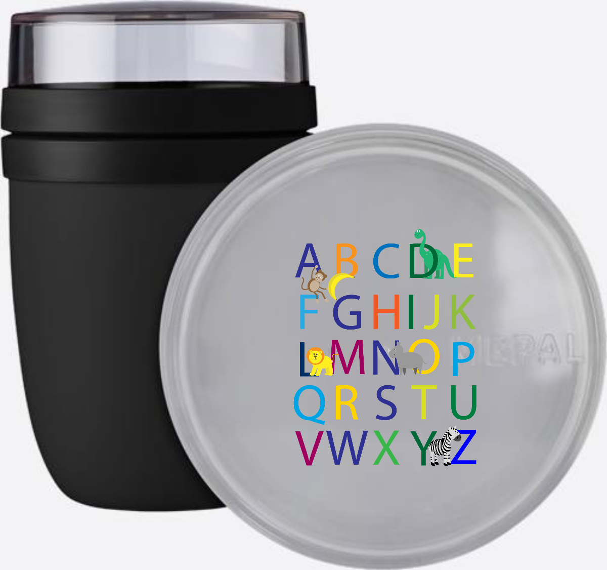 Personalisierte Tasse zur Einschulung - Buntes ABC mit Name - Nordic Black
