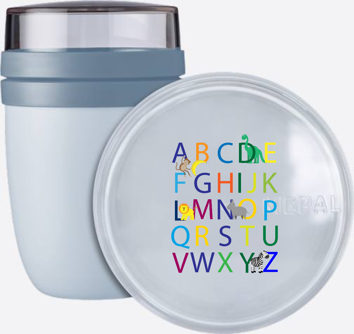 Personalisierte Tasse zur Einschulung - Buntes ABC mit Name - Nordic Blue