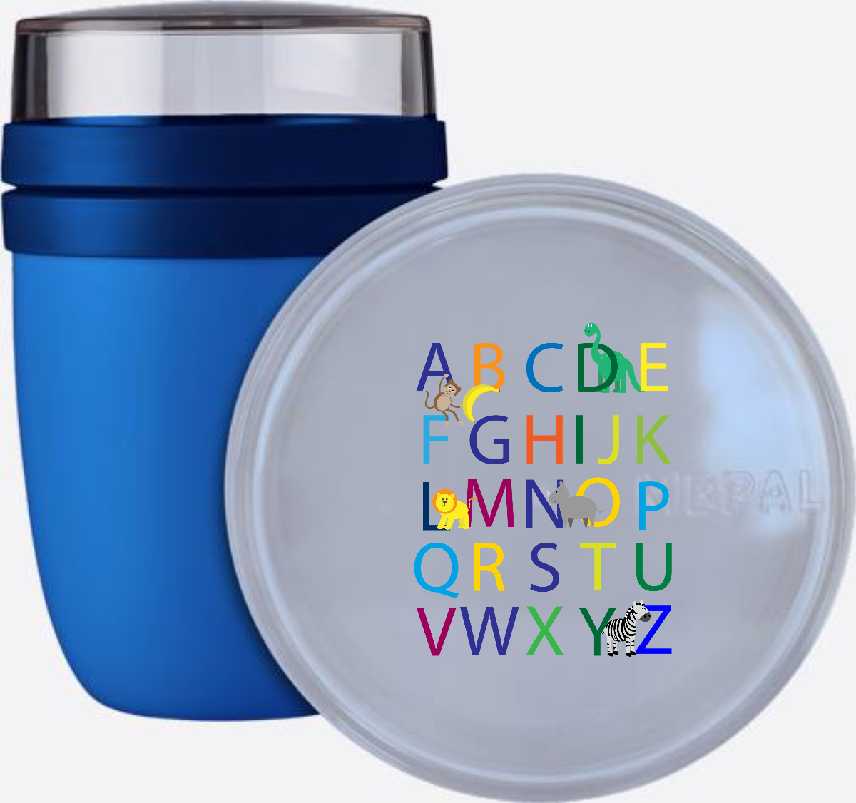 Personalisierte Tasse zur Einschulung - Buntes ABC mit Name - Vivid Blue