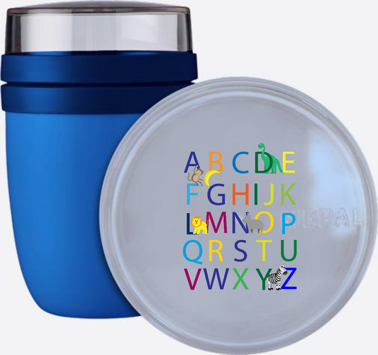Personalisierte Tasse zur Einschulung - Buntes ABC mit Name - Vivid Blue