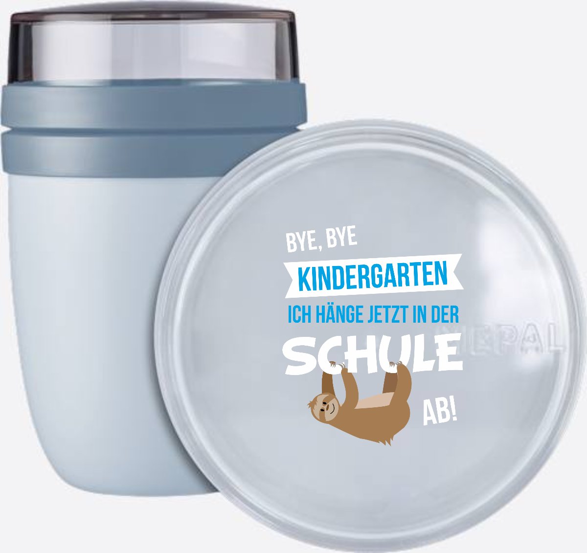 Personalisierte Tasse zur Einschulung – Bye Bye Kindergarten - Nordic Blue