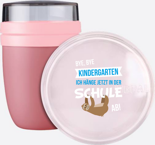 Personalisierte Tasse zur Einschulung – Bye Bye Kindergarten - Vivid Mauve