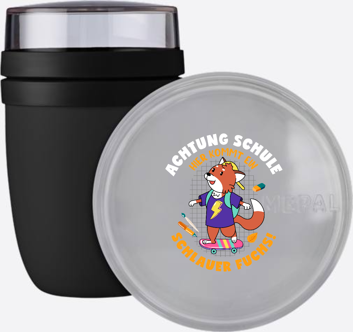 Personalisierte Tasse zur Einschulung – Schlauer Fuchs - Nordic Black