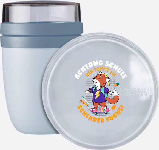 Personalisierte Tasse zur Einschulung – Schlauer Fuchs - Nordic Blue