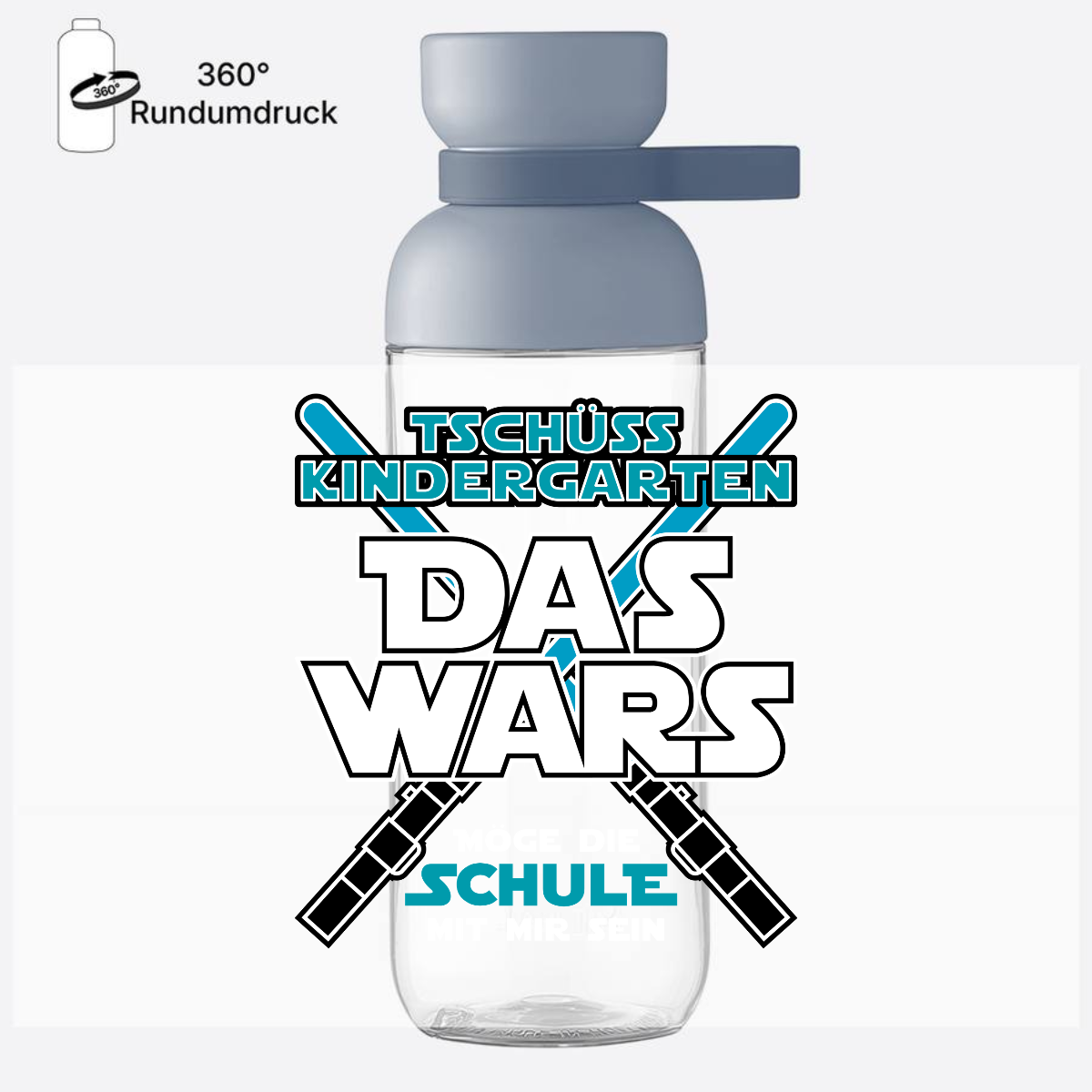 Personalisierte Trinkflasche Einschulung – Das Wars Kindergarten - Nordic Blue