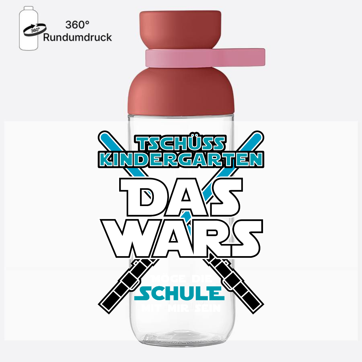 Personalisierte Trinkflasche Einschulung – Das Wars Kindergarten - Vivid Mauve