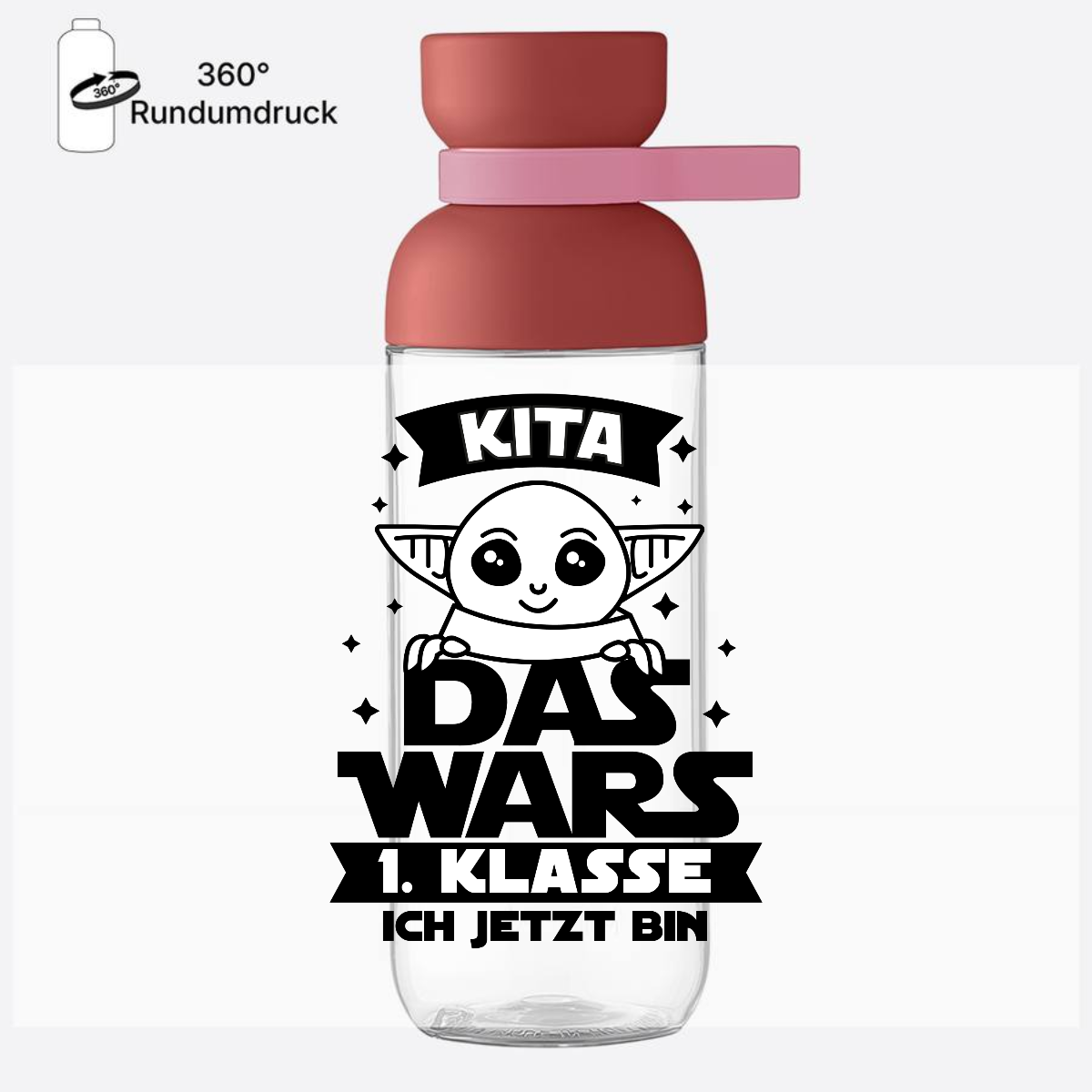 Personalisierte Trinkflasche Einschulung - Kita Das Wars - Vivid Mauve