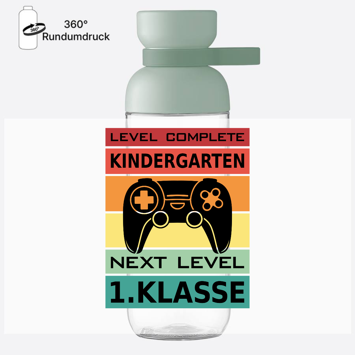 Personalisierte Trinkflasche Einschulung – Next Level 1. Klasse - Nordic Sage