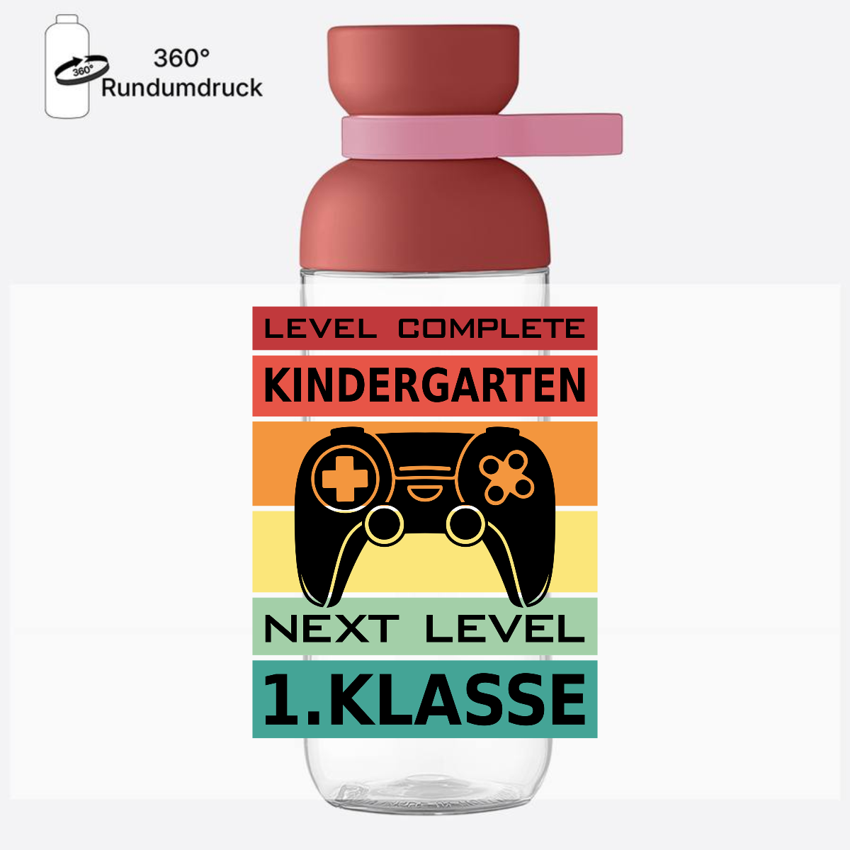 Personalisierte Trinkflasche Einschulung – Next Level 1. Klasse - Vivid Mauve
