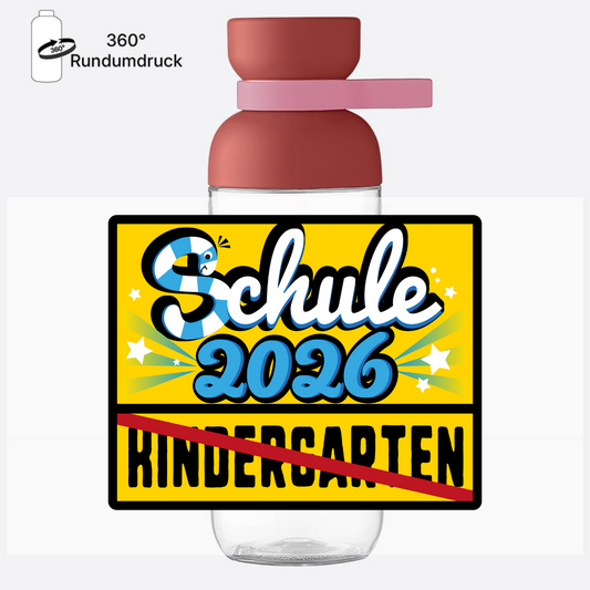 Personalisierte Trinkflasche Ortsschild zur Einschulung 2026 - Vivid Mauve