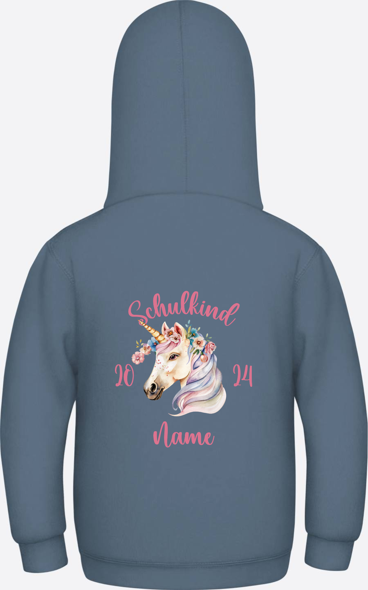 Personalisierter Hoodie zur Einschulung für Mädchen - Airforce Blue
