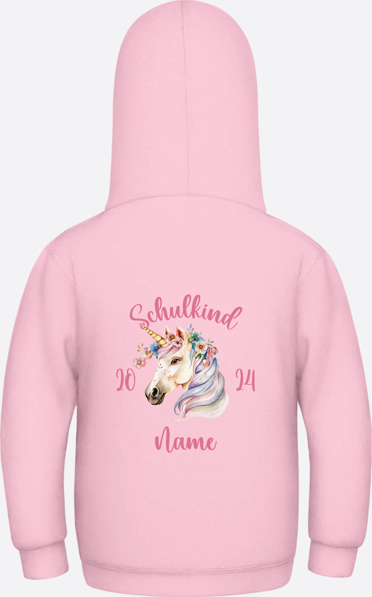 Personalisierter Hoodie zur Einschulung für Mädchen - Baby Pink