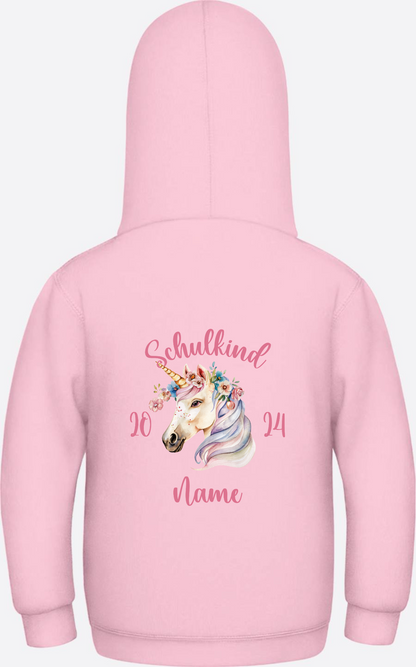 Personalisierter Hoodie zur Einschulung für Mädchen - Baby Pink